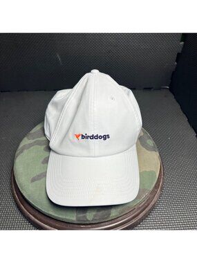 Birddogs White Adjustable Baseball Cap With Logo Lightweight & Breathable Design